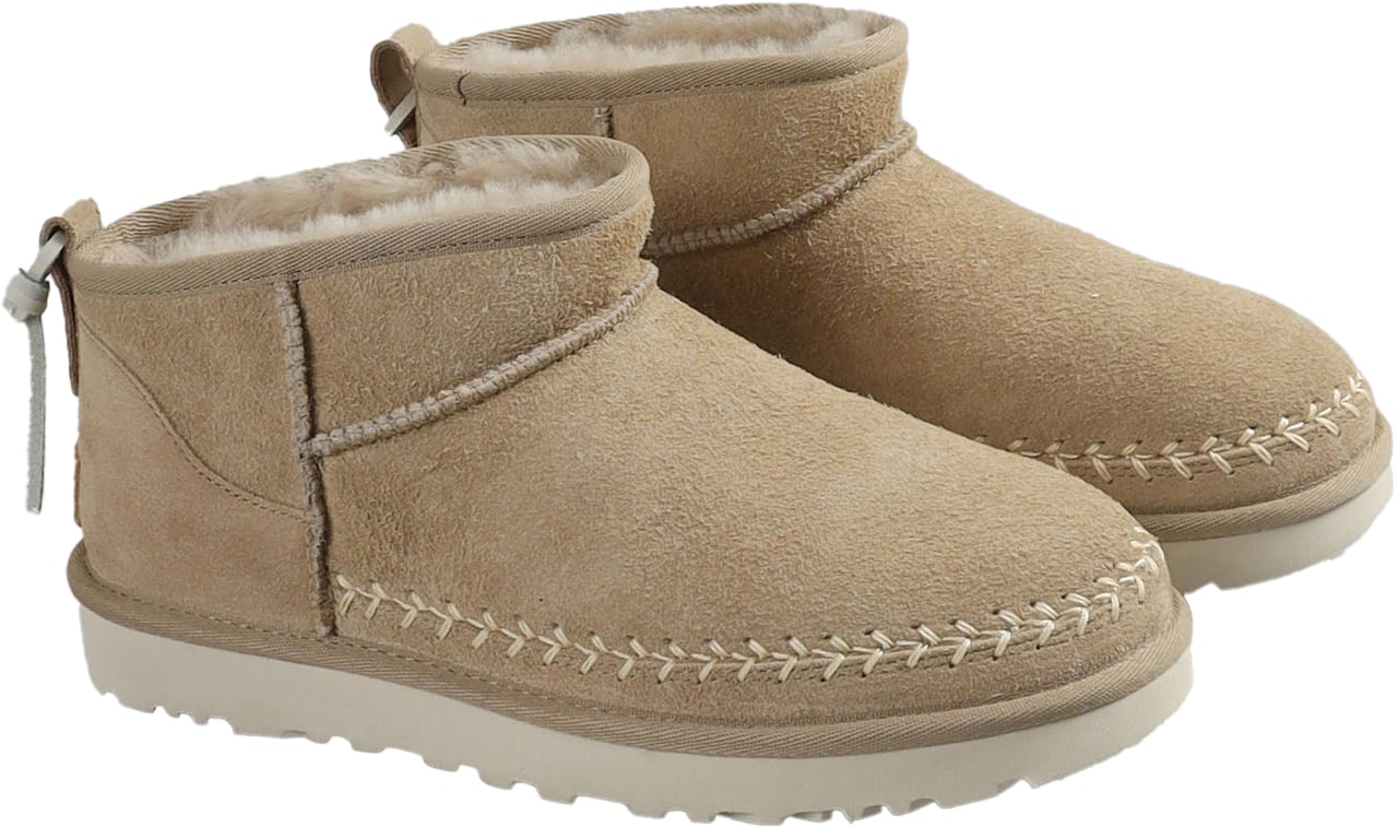 UGG CLASSIC ULTRA MINI BIARRITZ ANKLE BOOTS LIGHT BEIGE LIGHT BEIGE Beige