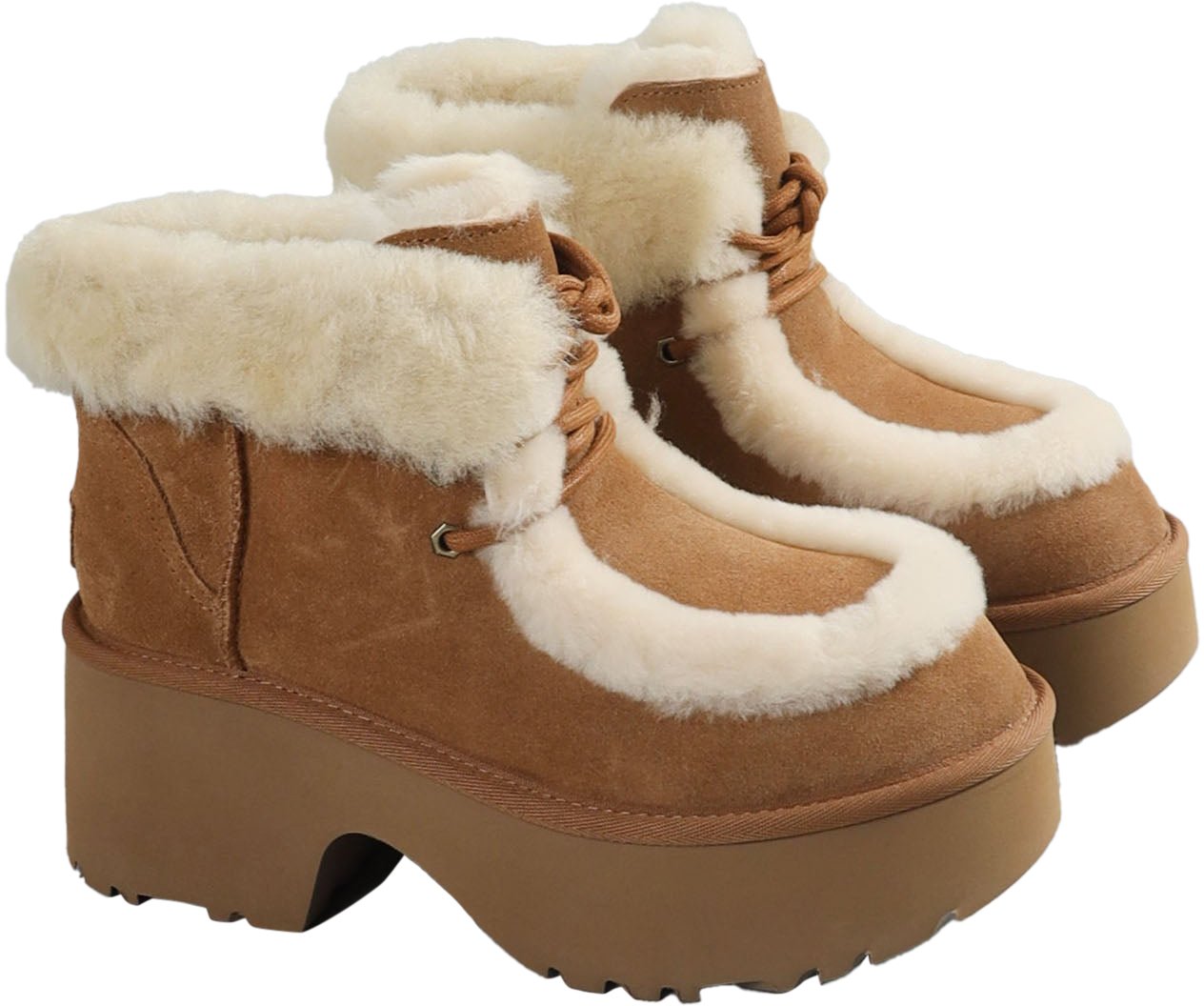 UGG ESMEE LACE UP BOOTS LIGHT BROWN LIGHT BROWN Bruin