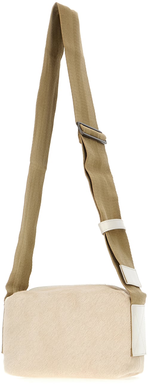 Uma Wang Ivory calf hair shoulder bag Neutraal