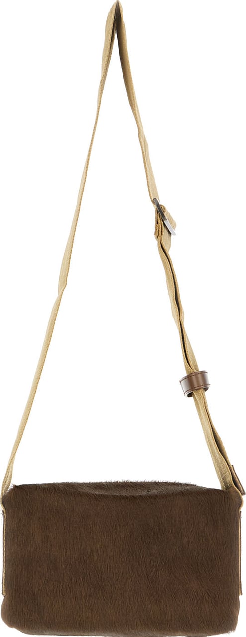 Uma Wang Brown calf hair shoulder bag Bruin