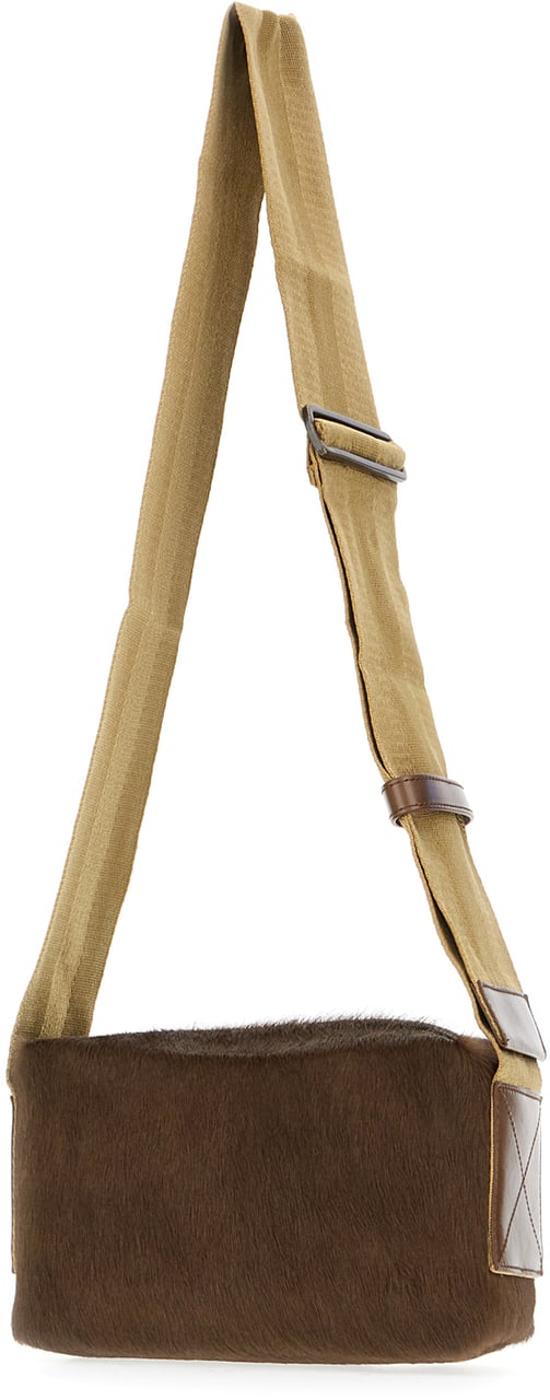Uma Wang Brown calf hair shoulder bag Bruin