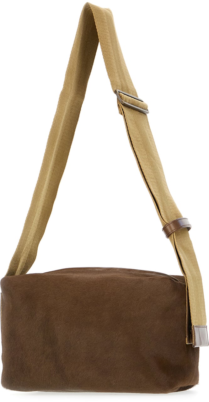 Uma Wang Brown calf hair shoulder bag Bruin