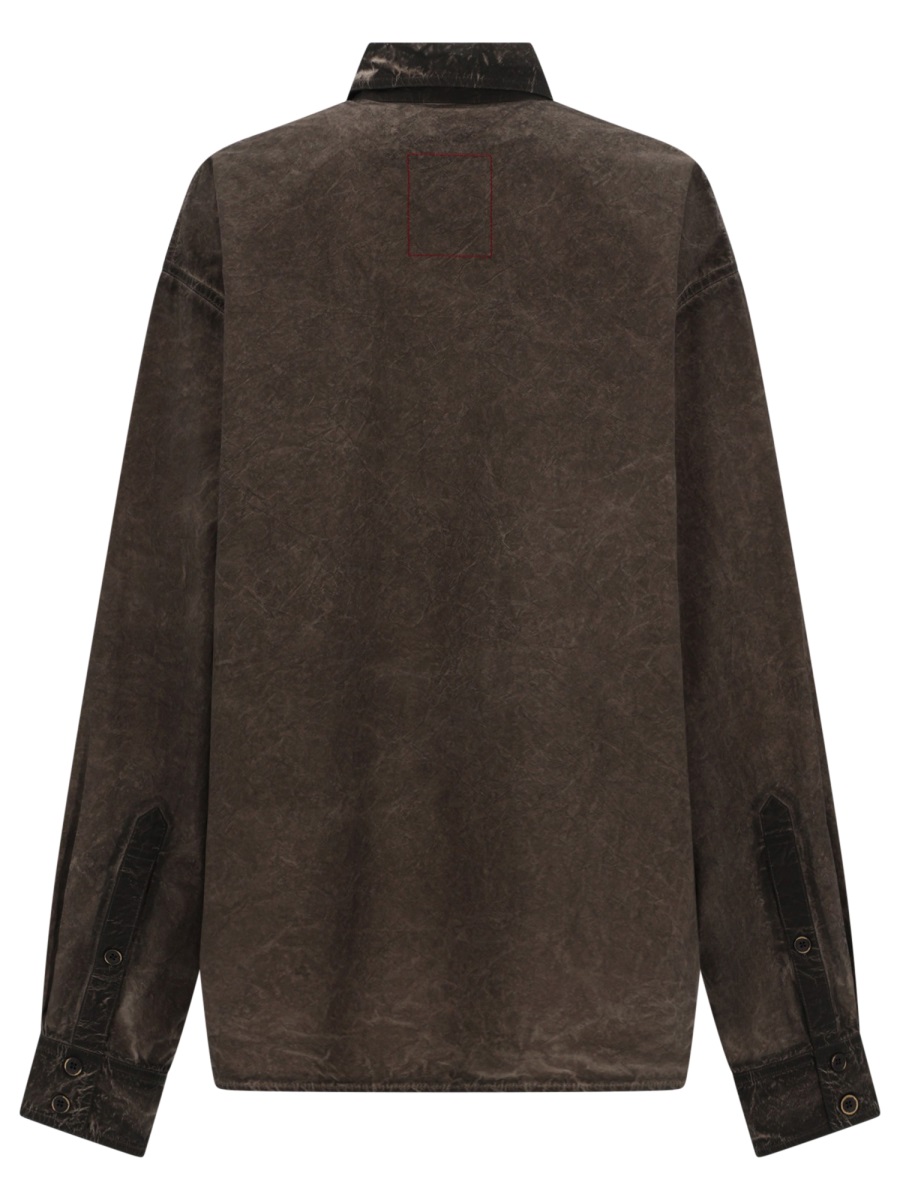 Uma Wang Neutrals Tavis Distressed Flap Pockets Cotton Shirt Zwart
