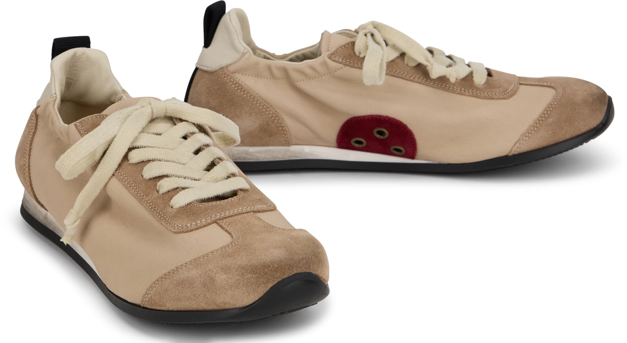 Uma Wang Leather baseball sneakers Beige