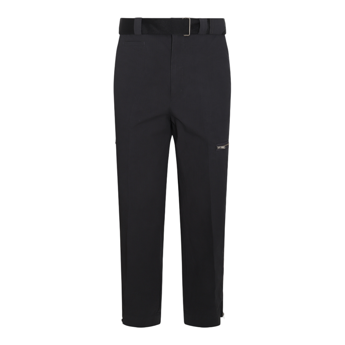Undercover Straight-Leg Casual Trousers With Built-In Belt And Zippered Pockets Zwart