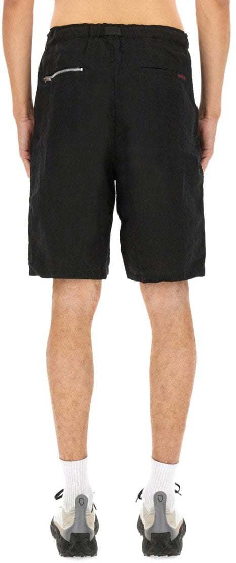 Undercover Relaxed Fit Black Linen Shorts Zwart