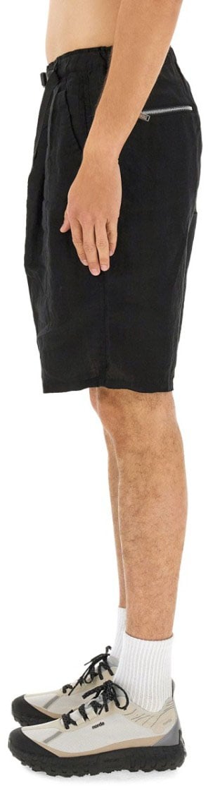 Undercover Relaxed Fit Black Linen Shorts Zwart