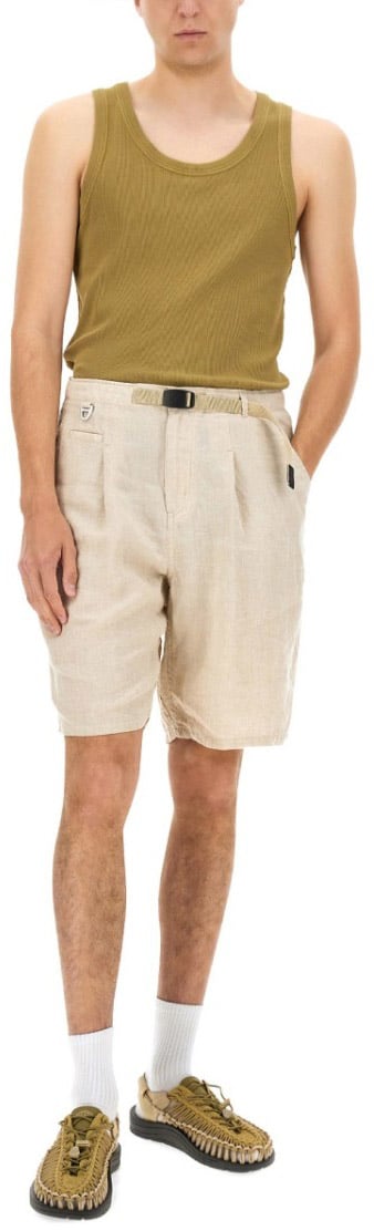 Undercover Relaxed Fit Linen Shorts With Practical Pockets Neutraal