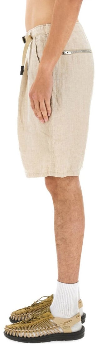 Undercover Relaxed Fit Linen Shorts With Practical Pockets Neutraal