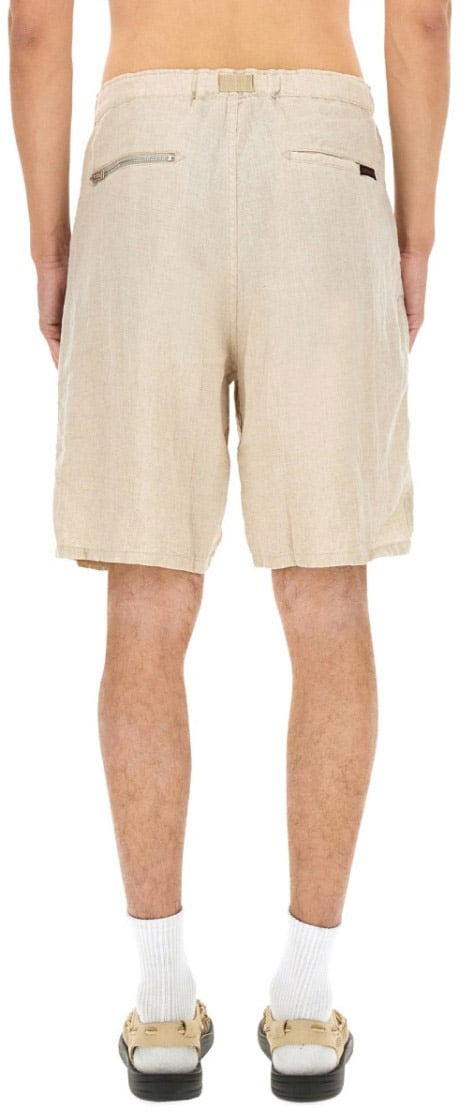 Undercover Relaxed Fit Linen Shorts With Practical Pockets Neutraal