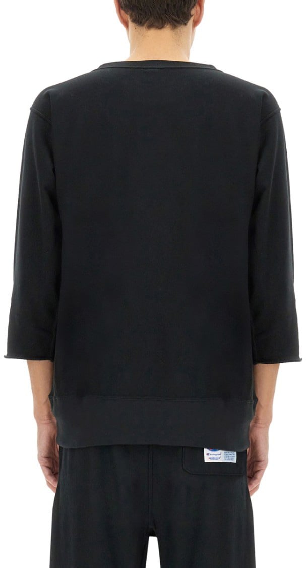 Undercover Oversized Black T-Shirt With Logo Patches Zwart