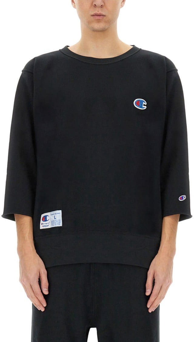 Undercover Oversized Black T-Shirt With Logo Patches Zwart
