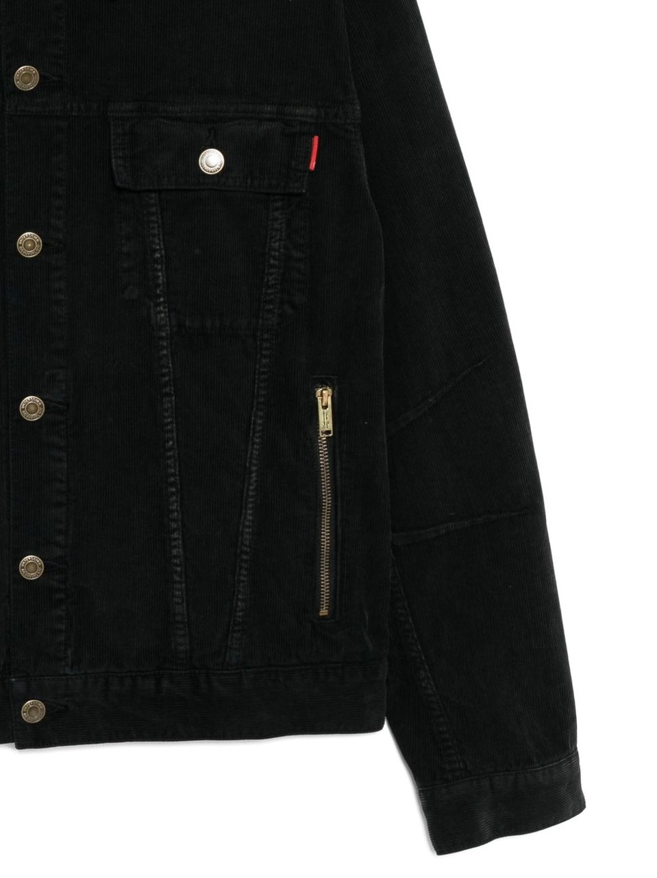 Undercover Front Button Fastening Black Denim Jacket with Bold Embroidery Zwart