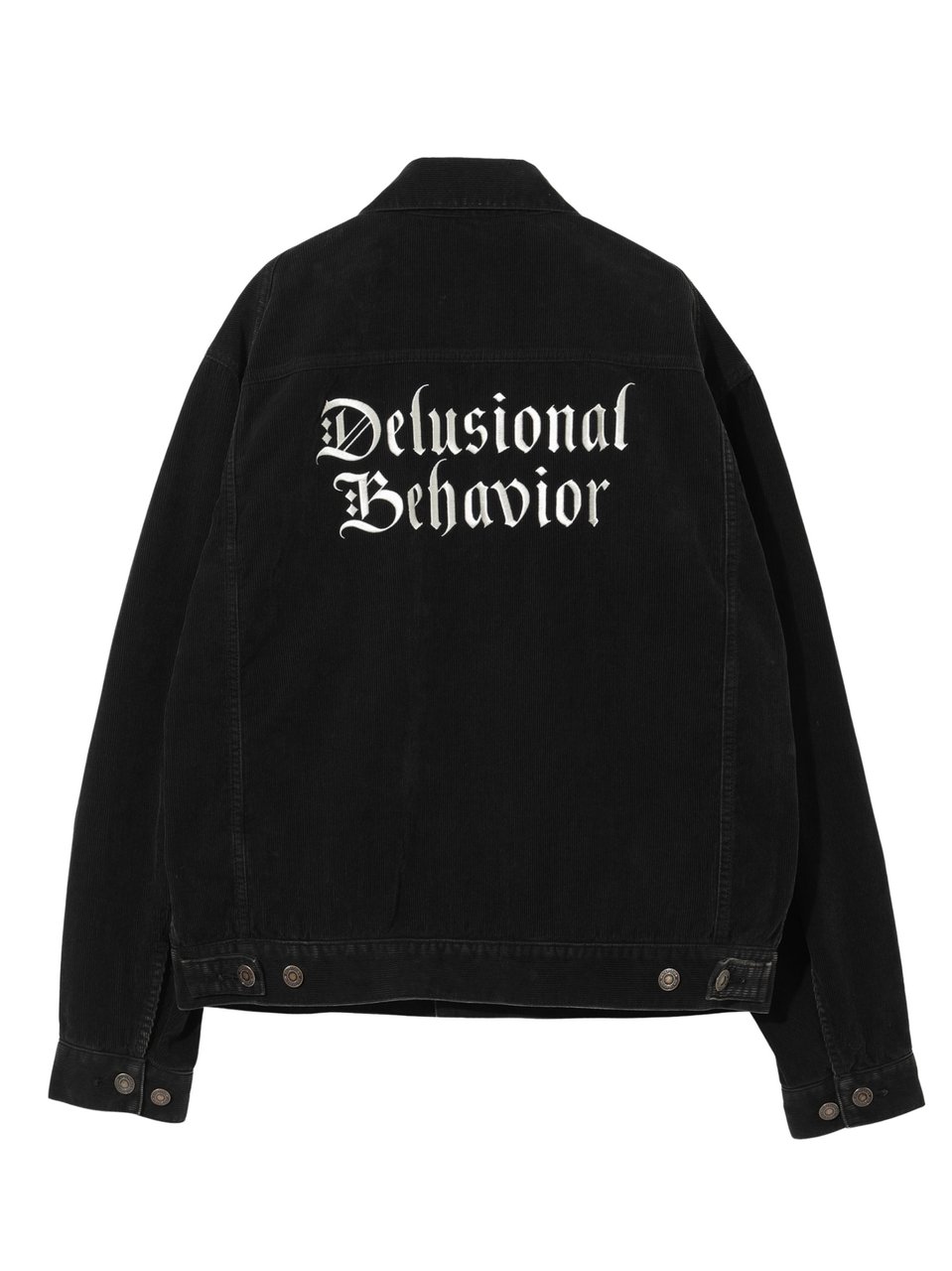 Undercover Front Button Fastening Black Denim Jacket with Bold Embroidery Zwart