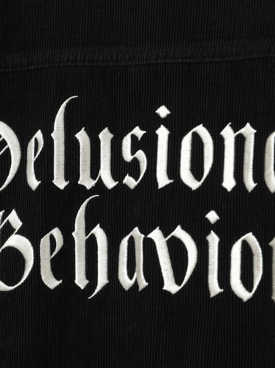 Undercover Front Button Fastening Black Denim Jacket with Bold Embroidery Zwart