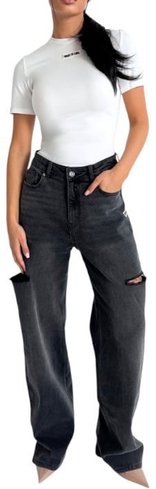 Unique The Label Dames Jeans Grijs