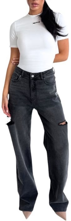 Unique The Label Dames Jeans Grijs