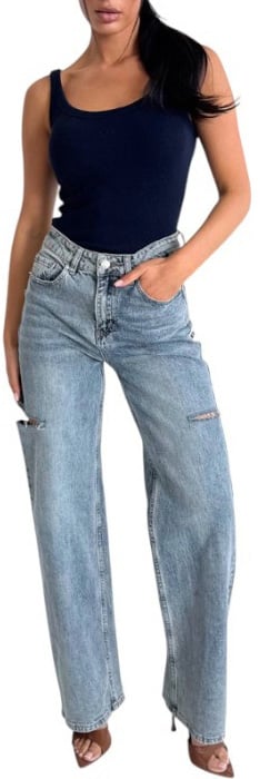 Unique The Label Dames Jeans Blauw