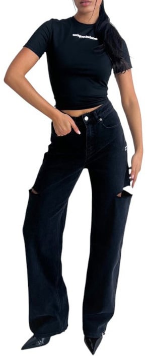 Unique The Label Dames Jeans Zwart