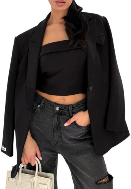Unique The Label Dames Top Zwart