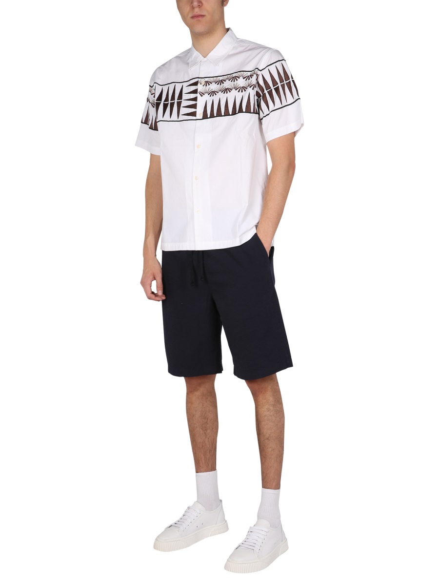 Universal Works Boxy Fit Short-Sleeve Shirt Wit