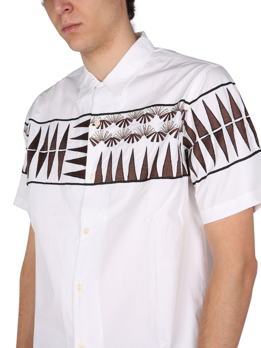 Universal Works Boxy Fit Short-Sleeve Shirt Wit
