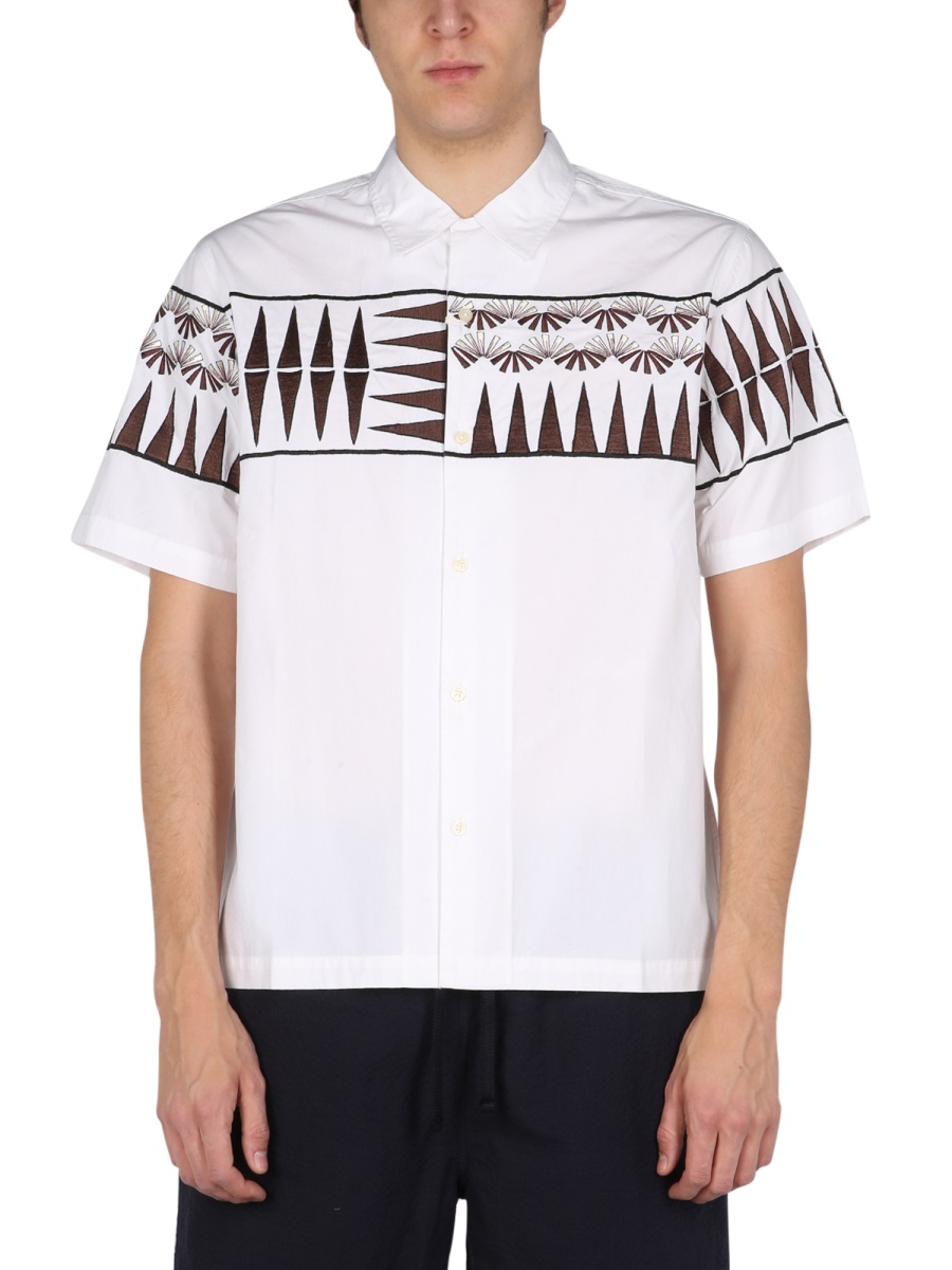 Universal Works Boxy Fit Short-Sleeve Shirt Wit
