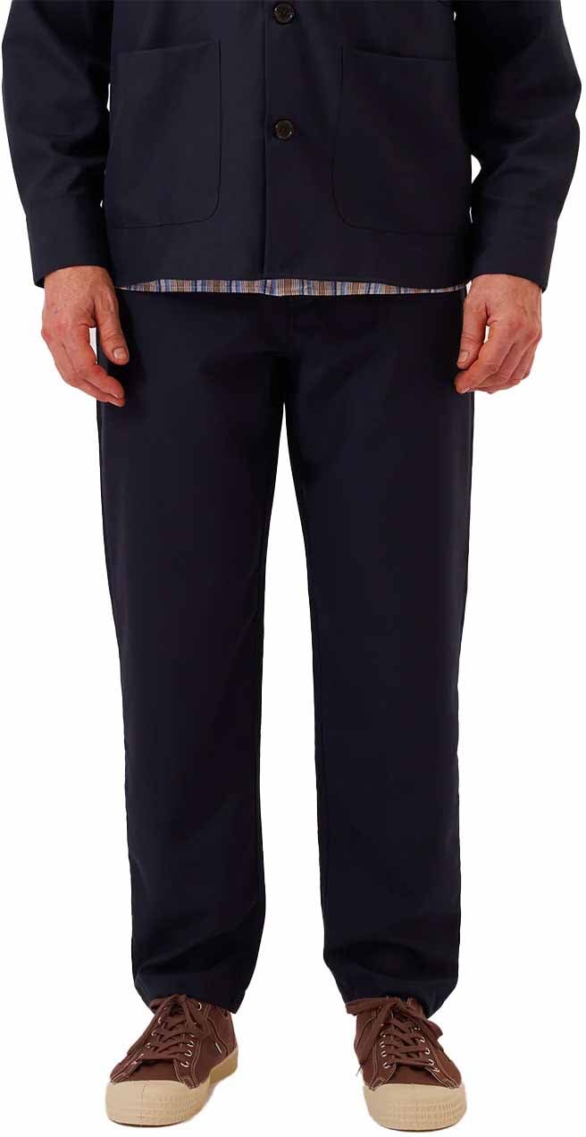 Universal Works universal works military chino coton tropical navy Blauw