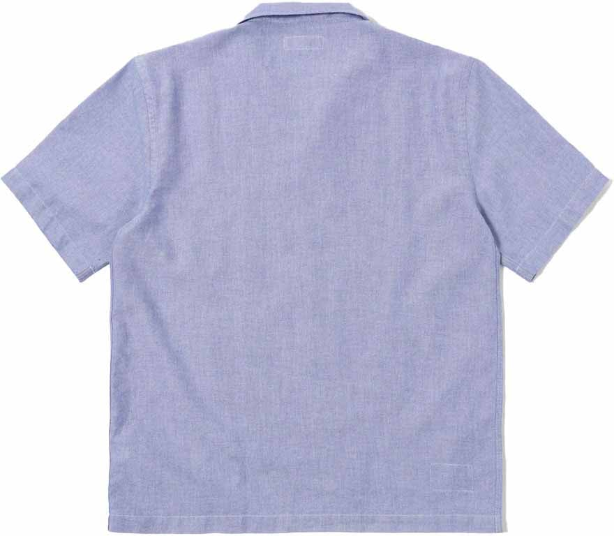 universal works road trip shirt oxford blue Blauw