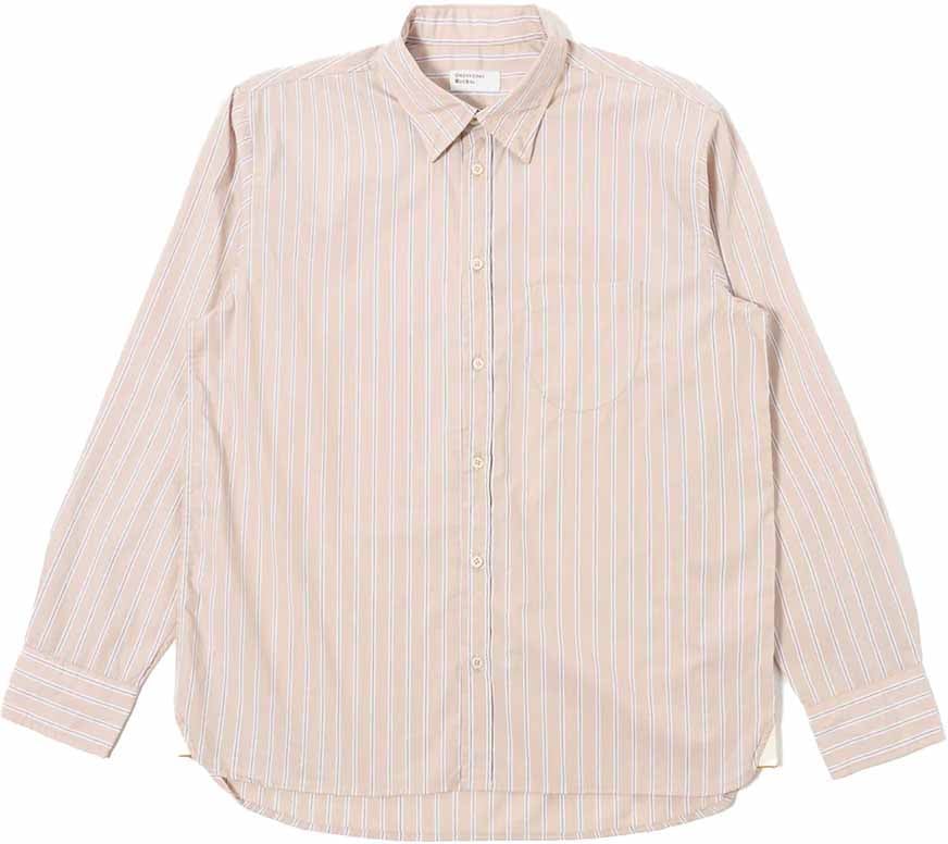 Universal Works universal works sand urban stripe lazy day shirt Beige