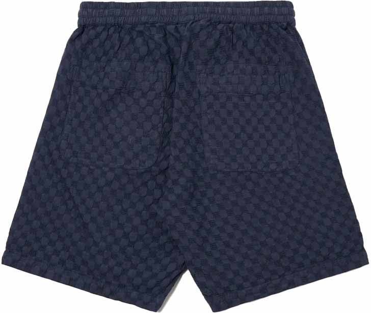 Universal Works universal works simple short coton waffle navy Blauw