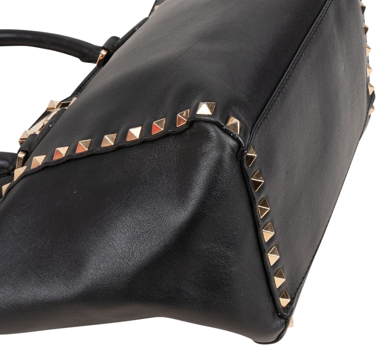Valentino Garavani Black Leather Rockstud Handbag Zwart