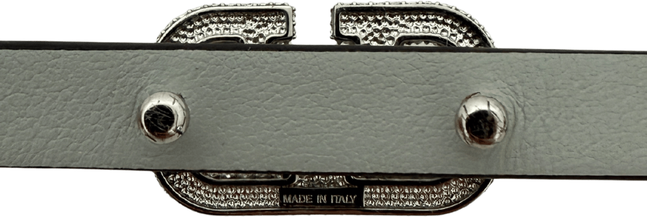 Valentino Valentino Garavani VLogo Signature Gürtel mit Kristallen 10 mm Silber / neuwertig Zilver