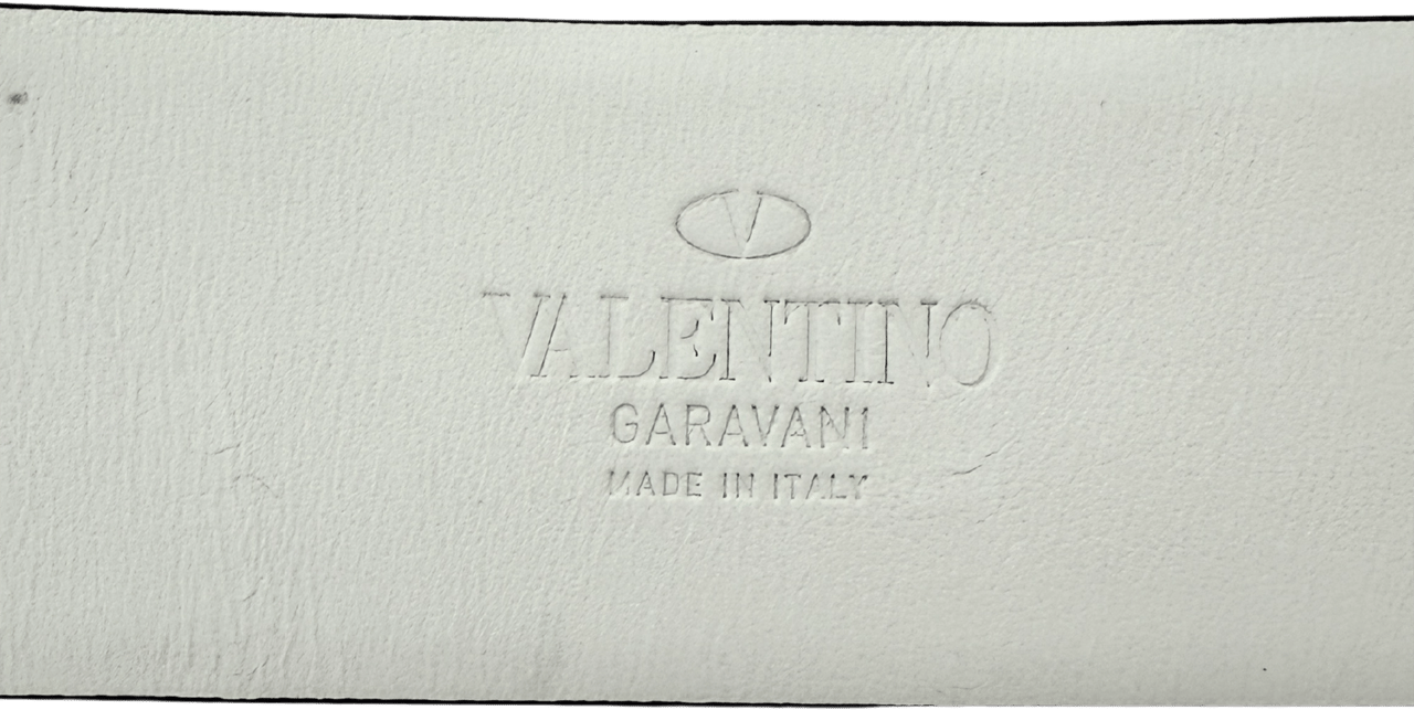 Valentino Valentino Garavani VLogo Gürtel aus Leder 80cm Lederschnalle Weiß / gut Wit