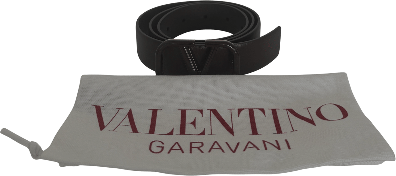 Valentino Valentino Garavani VLogo Gürtel aus Leder 80cm Dunkelbraun / neuwertig Bruin