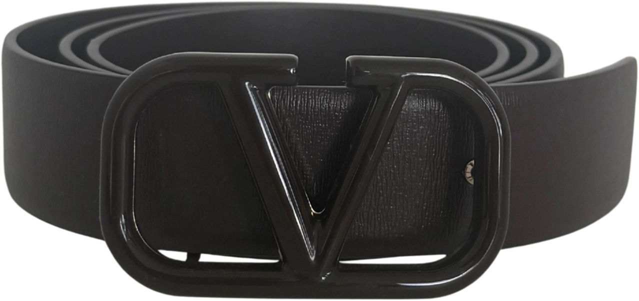 Valentino Valentino Garavani VLogo Gürtel aus Leder 80cm Dunkelbraun / neuwertig Bruin