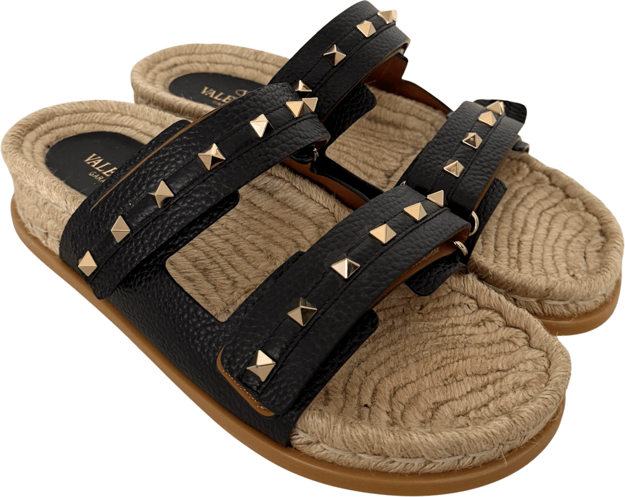 Valentino Valentino Garavani Rockstud Slides Größe 40 Schwarz Fullset / neuwertig Zwart