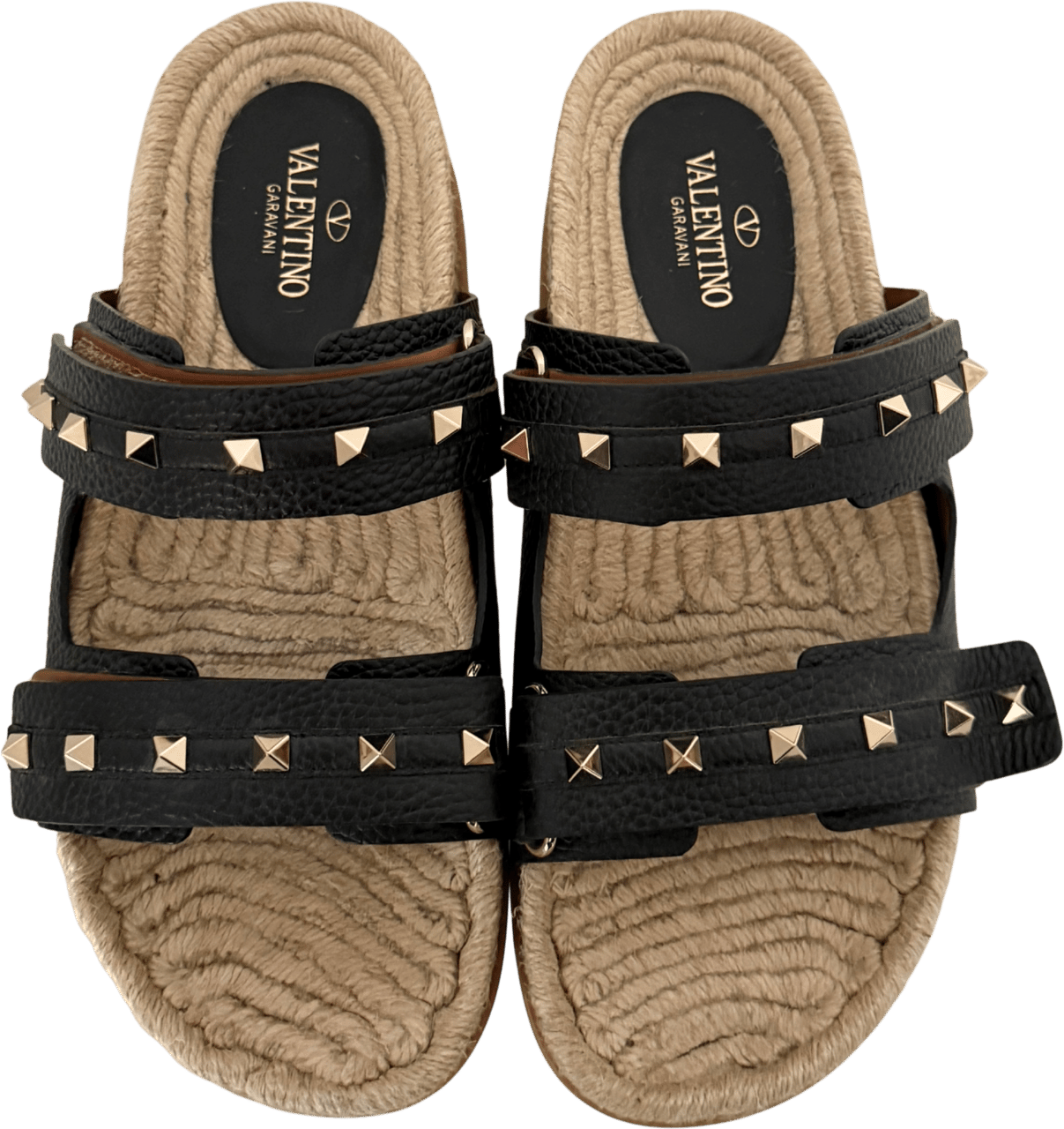 Valentino Valentino Garavani Rockstud Slides Größe 40 Schwarz Fullset / neuwertig Zwart