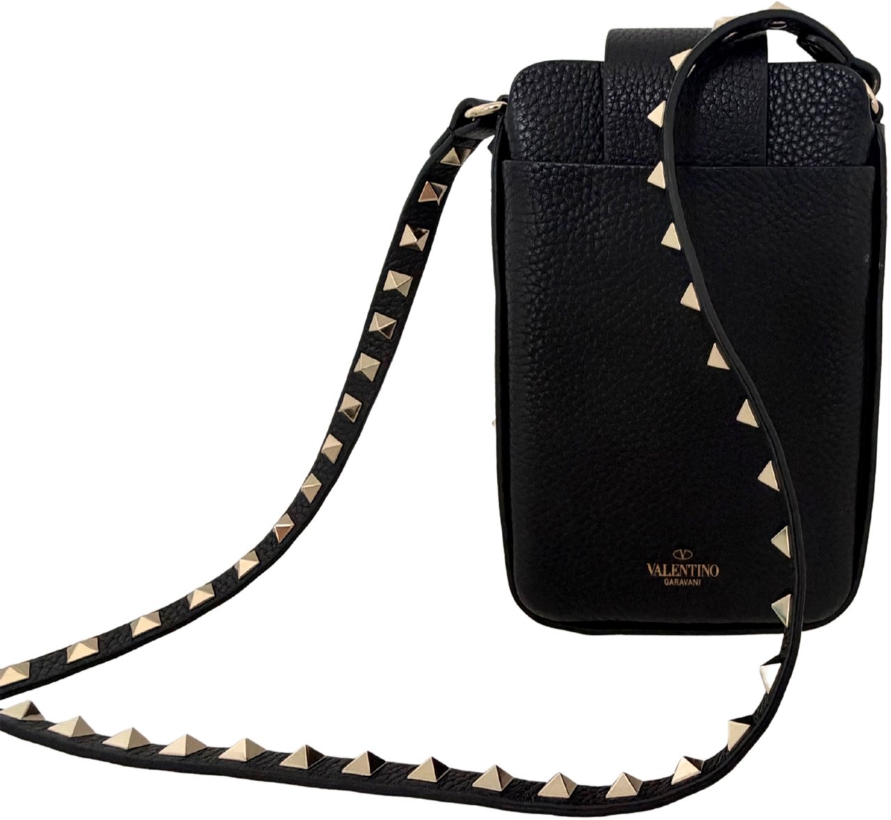 Valentino Garavani Rockstud Phone Case Leather Black / Very Good Zwart