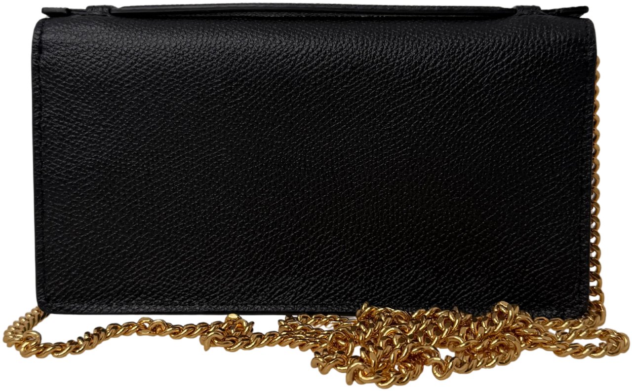 Valentino VLogo Wallet on Chain Calfskin Black Divers