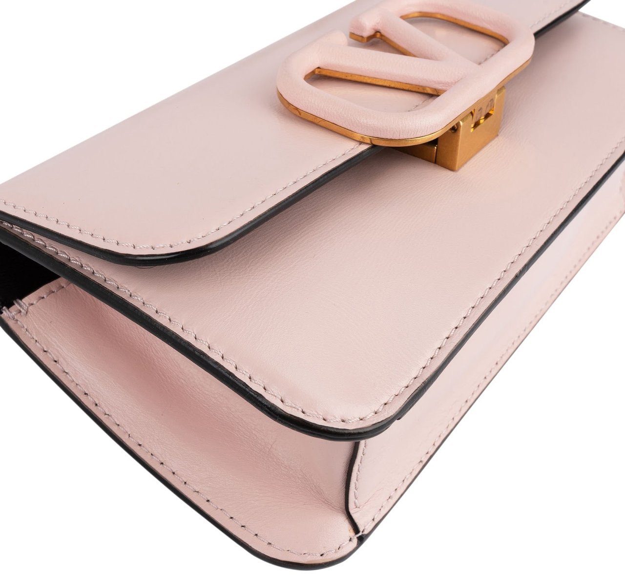 Valentino Garavani Pink Leather Vlogo Crossbody Bag Rood
