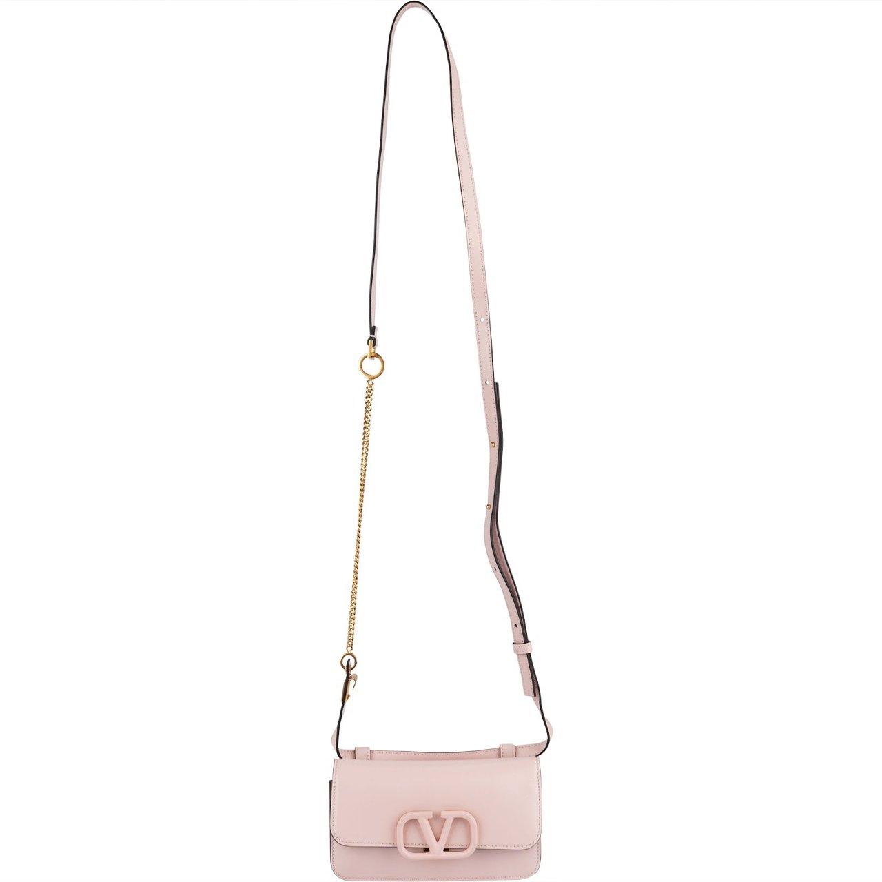 Valentino Garavani Pink Leather Vlogo Crossbody Bag Rood