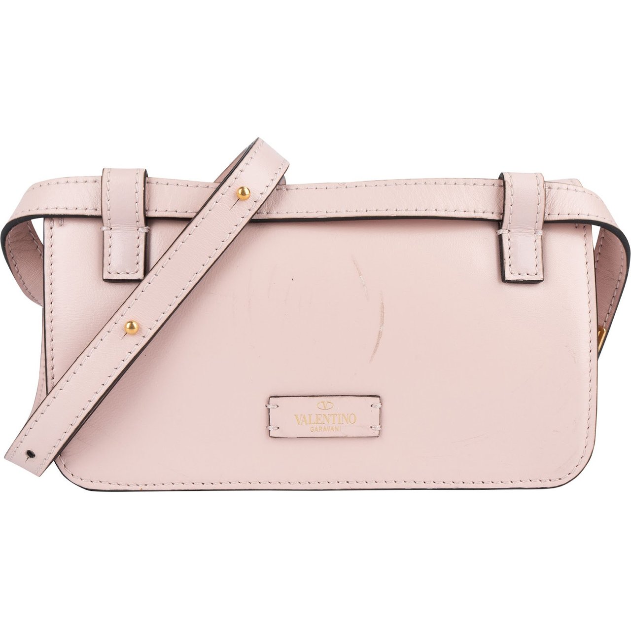 Valentino Garavani Pink Leather Vlogo Crossbody Bag Rood