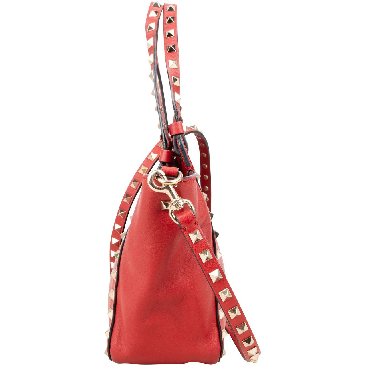Valentino Valentino Garavani Leather Rockstud Small Tote Handbag Rood