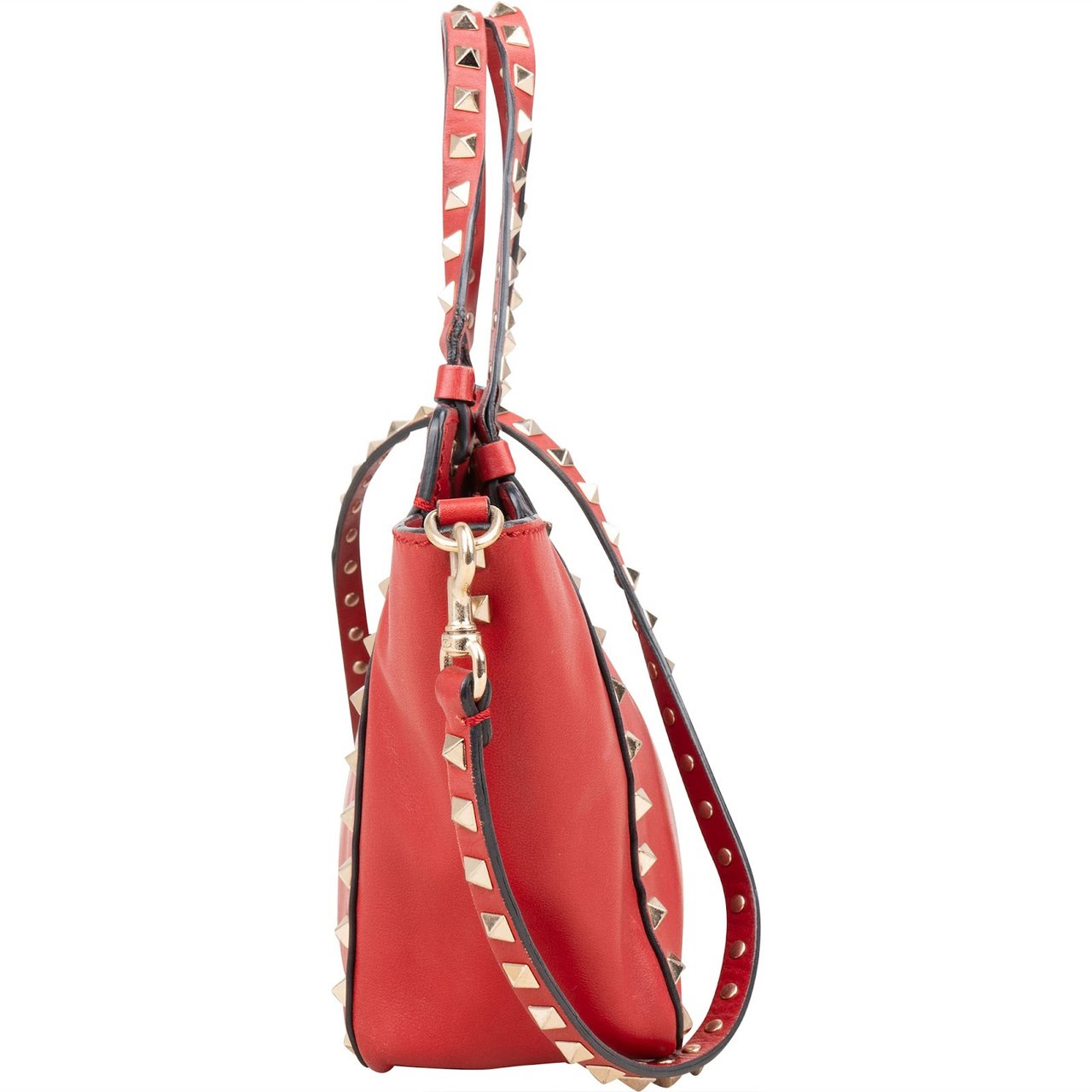 Valentino Valentino Garavani Leather Rockstud Small Tote Handbag Rood