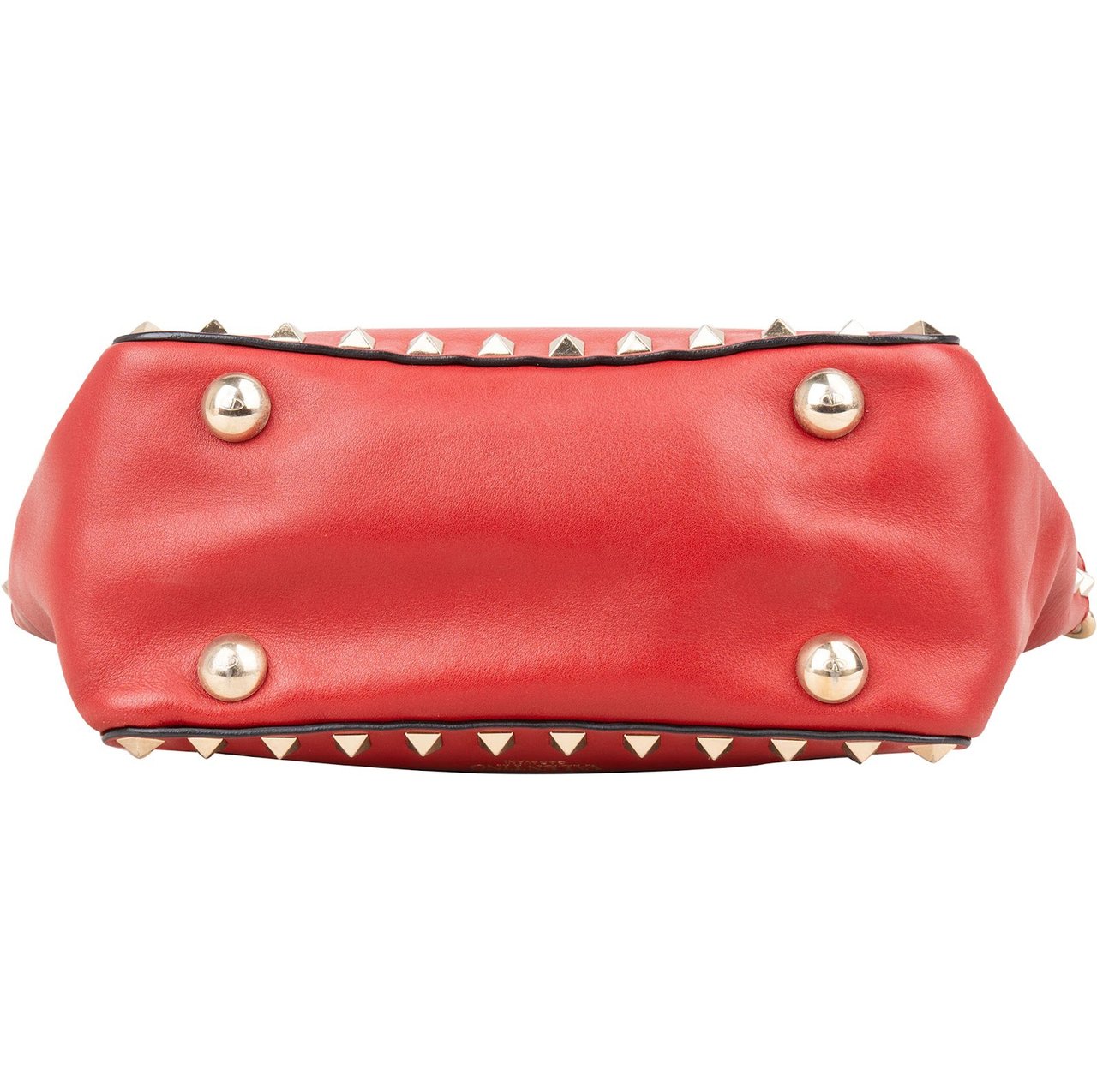 Valentino Valentino Garavani Leather Rockstud Small Tote Handbag Rood