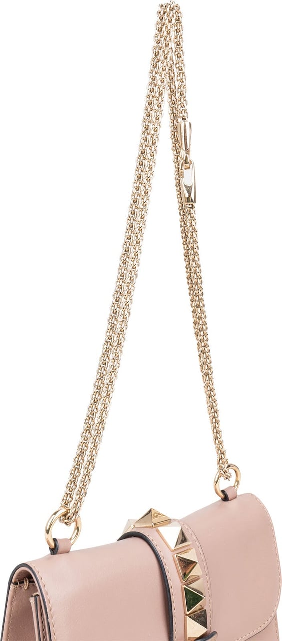 Valentino Garavani Calfskin Rockstud Small Flap Shoulder Crossbody Bag Rood