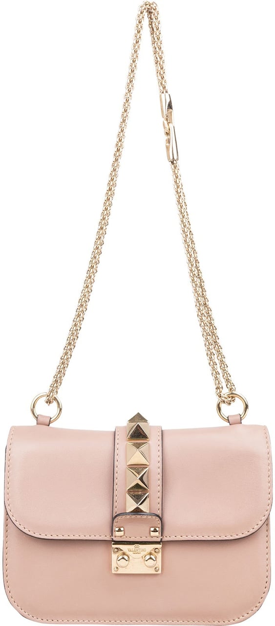 Valentino Garavani Calfskin Rockstud Small Flap Shoulder Crossbody Bag Rood