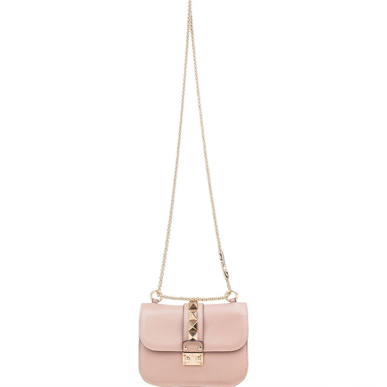 Valentino Garavani Calfskin Rockstud Small Flap Shoulder Crossbody Bag Rood