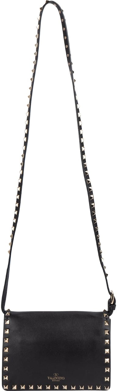 Valentino Valentino Garavani Rockstud Flap Crossbody Bag Zwart